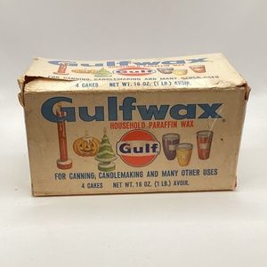 Vintage Gulfwax Household Paraffin Wax 1lb.Box 4 Cakes